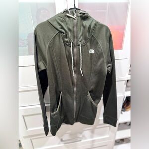 Cozy the north face zip fleece lined zip up hoodie olive color